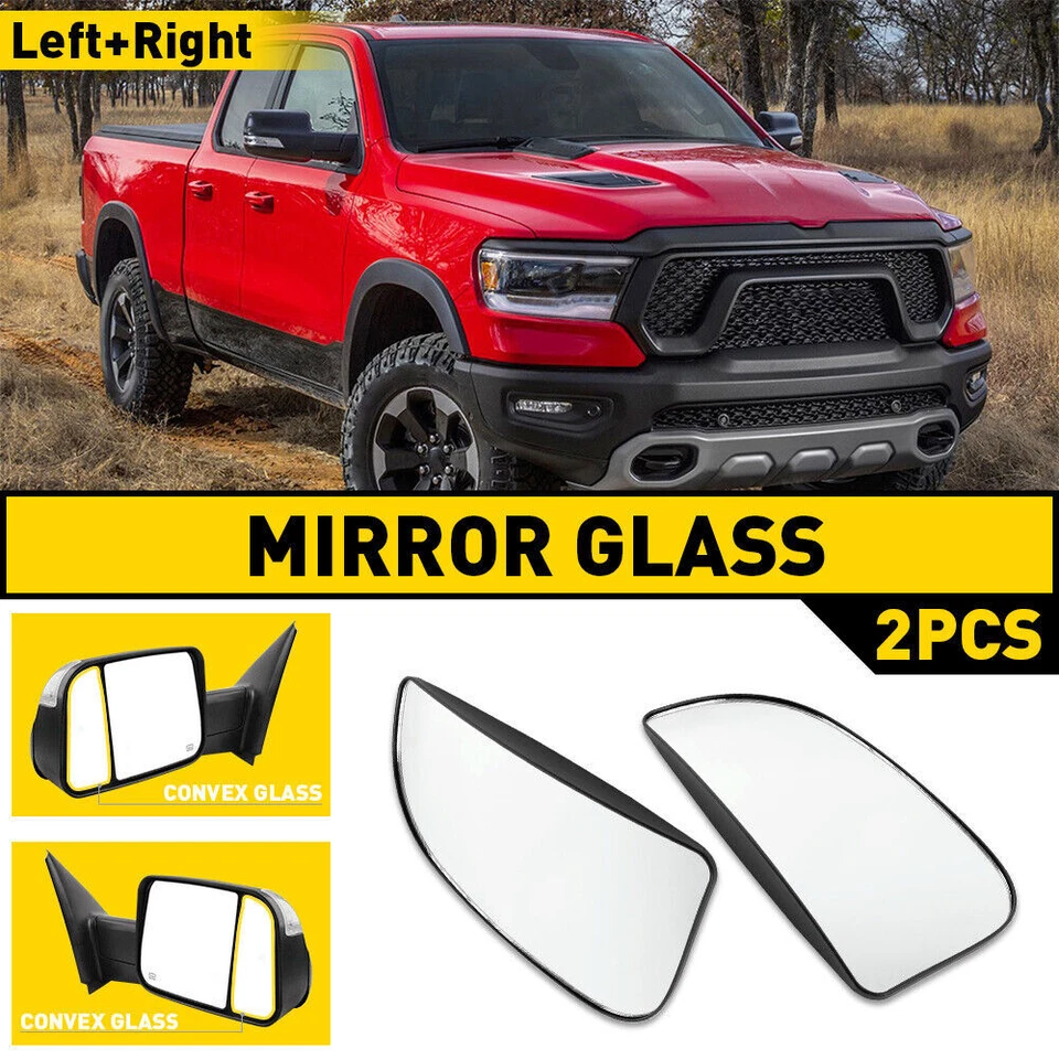 Left+Right Tow Mirror Glass Outer Convex For Dodge Ram 1500 2500 3500 4500 5500 Foto 1 de 4