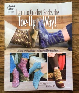 NEW ANNIE'S CROCHET LEARN TO CROCHET SOCKS THE TOE-UP WAY Six Patterns 871061 - Picture 1 of 2