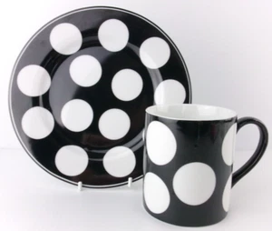Rare Find Vintage 1984 TAITU Japan Cerchi Pattern Mug 300ml Matching Side Plate - Bild 1 von 5
