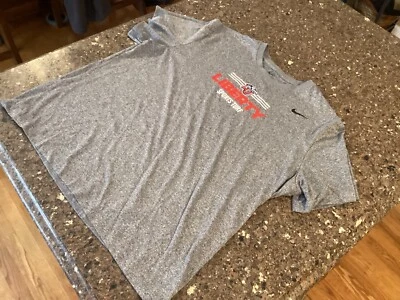 Liberty University Flames Sports Turf Nike Tee Drifit Shirt Men’s 2XL Dark Gray - Image 1 of 4