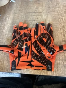 NIKE NCAA NFL VAPOR KNIT 1 ORANGE RECEIVER FOOTBALL GLOVE MAGNIGRIP PGF408 - Picture 1 of 5