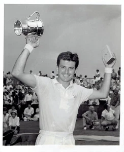 1957 Original Photo Ashley Cooper wins Pennsylvania Lawn Tennis Champ Trophy - Picture 1 of 2