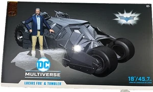 🦇🏎McFarlane DC Gold Label Dark Knight LUCIUS FOX figure and TUMBLER batmobile - Picture 1 of 4