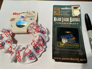NY Yankees "Bronx Bombers" lapel pin & NY Yankees hair bun tie, new with tags - Picture 1 of 11