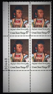 UNITED STATES SCOTT# 1364 MNH (PLATE BLOCK) CHIEF JOSEPH - Picture 1 of 1