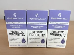 Lot Of 3 Physician's Choice PREBIOTIC PROBIOTIC  Multi Strain 30 CAPSULES Each - Picture 1 of 5