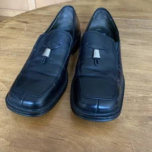 Mens Mezlan Square Toe Metal Tassel Loafers In Black Size 10.5 M Preppy Slip On - Picture 1 of 11