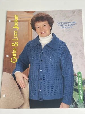 Garter & Lace Jacket Womens Size S M L XL Knitting Pattern House White Birches - Image 1 of 4
