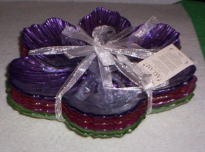 Akcam Turkish Glass Sunflower Elegant Plates 8" NWT Set of 4 - Picture 1 of 2
