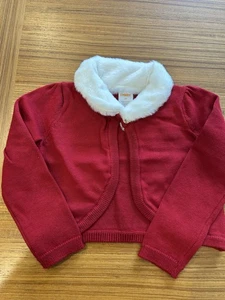 Gymboree Red Little Girls Fur Collar Shrug Size 3 NWT Great For Holidays - Picture 1 of 4