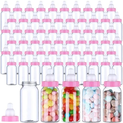 60 Pcs 4.5 Inch Baby Mini Milk Bottle Baby Shower Favor Fillable Feeding Bott... - Image 1 of 4