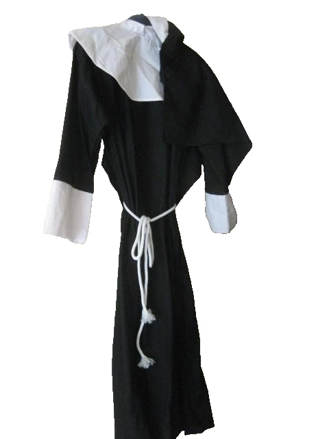 Disfraz Hábito Monjas Halloween Talla Mediana con Tocado, Cinturón Cuerda Foto 1 de 4