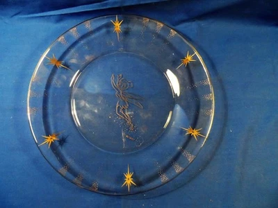 Disney Campanilla Campanilla Placa de Vidrio Transparente Diseño Borde Dorado 10" ¡LINDO! Foto 1 de 2