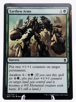 Earthen Arms | MTG BFZ | +1/+1 Counter Awaken Pauper EDH | LP - Image 1 of 2