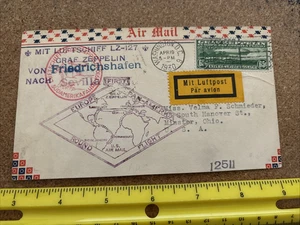 C13 Graf Zeppelin on APRIL 19 1930 First Day Card to Minster Ohio MV385 - Picture 1 of 3