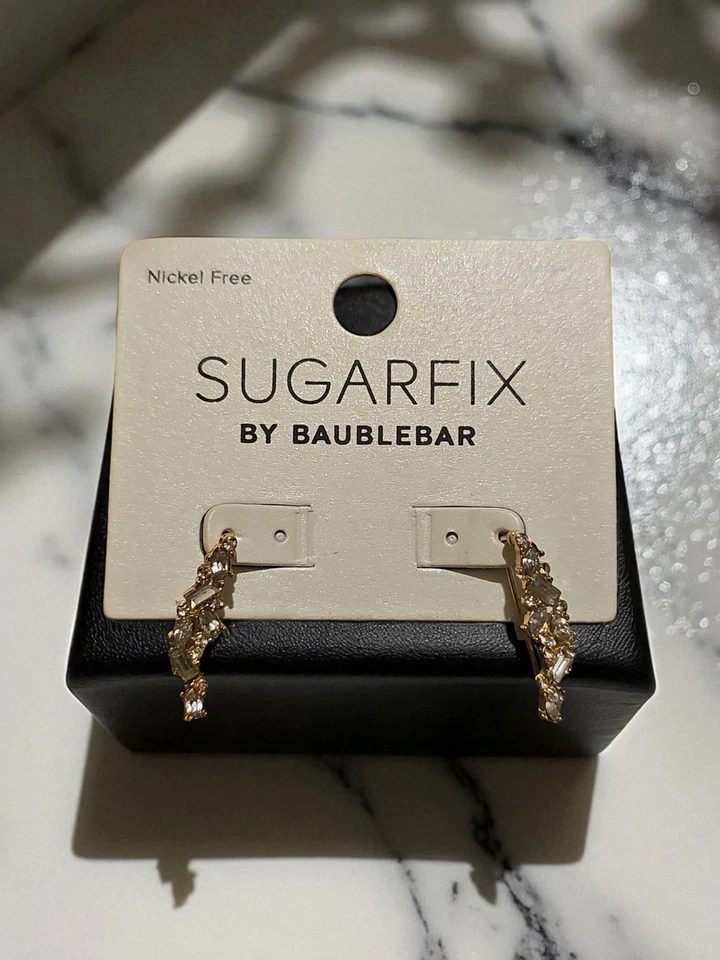 SUGARFIX by BaubleBar Crystal Cluster Ear Crawlers - Gold