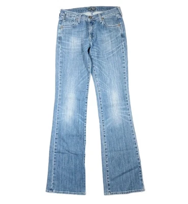 Pantalones de mezclilla para mujer vintage Armani serie índigo 007 tiro bajo acampanados azul talla 26 Foto 1 de 4