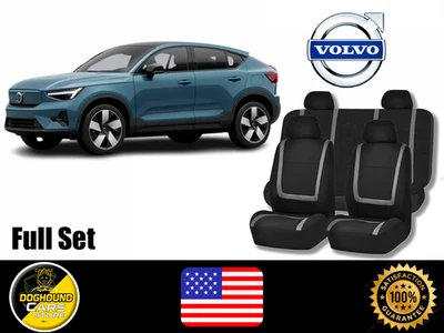 For All Volvo Gray Lines Seat Covers Full Set High Quality Breathable Washable - Image 1 of 4