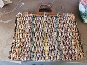 Vintage Handgewebte Handtasche Tasche Made In Haiti - Bild 1 von 8