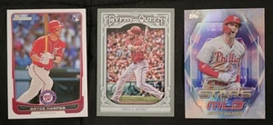 Bryce Harper 3 Card Lot w/ Rookie Washington Nationals Philadelphia Phillies - Picture 1 of 5