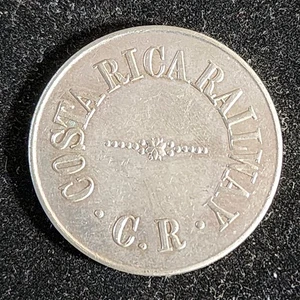Costa Rica Transit Token COSTA RICA RAILWAY C.R. 50 Centavos. 760E. T8766 - Bild 1 von 4