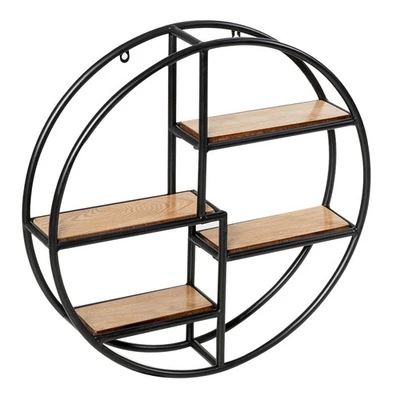 Hanging Storage Shelf Round Circular Wall-Mounted 4-Tier Room Decoration - Image 1 of 4