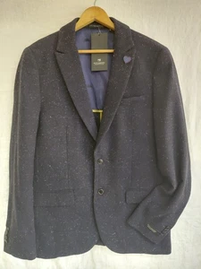 Scotch & Soda Blazer Mens Size XL Blue Tweed Poly Wool Blend Sportcoat (XL 52) - Picture 1 of 8
