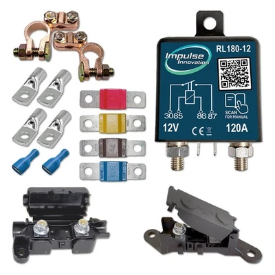 IMPULSE INNOVATION Relé de desconexión RL180 BASIC 12V 120A coche autocaravana segunda batería solar