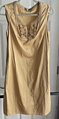 Calypso St Barth Indian Culture Inspired Mini 100% Silk Golden Dress Size S - Image 1 of 4