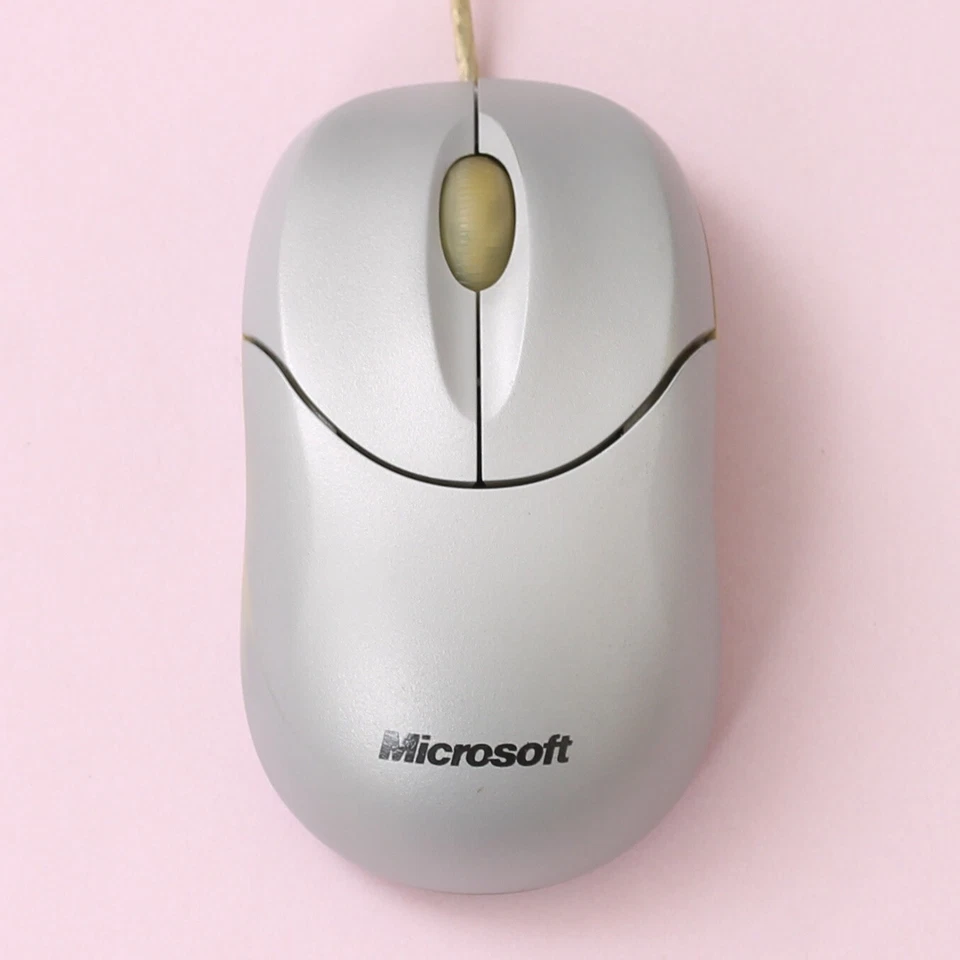 Microsoft Mini Notebook USB Compact Optical Mouse 1016 with Scroll Wheel Silver - Image 1 of 4
