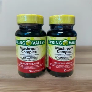 Spring Valley Mushroom Complex Dietary Supplement 6,200mg, 30 Caps 2 Pack Bundle - Picture 1 of 2