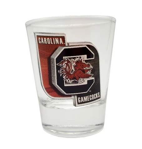 South Carolina Gamecocks Clear Shot Glass 2 oz Round NCAA Sports College Fan Cover