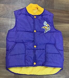 Vintage 80’s Minnesota Vikings STAHL URBAN Ski Vest jacket puff Women’s S/M Rare