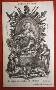 SANTINO INCISIONE ACQUAFORTE 1700 LITANIE LAURETANE VIRGO POTENS klauber - Picture 1 of 1