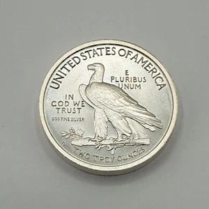 2 oz 999 Silver Round High Relief 1910-D $10 Indian Head Gold Eagle Tribute - Picture 1 of 3