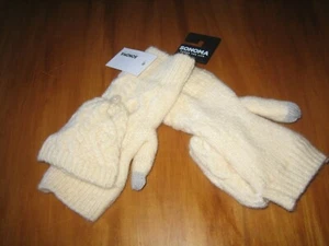 womens sonoma flip top mittens one size ivory NWT - Picture 1 of 4