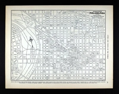 1937 McNally Map Philadelphia Pennsylvania Fairmont Park Independence Hall PA - Image 1 of 3