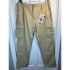 NWT! Iron Jeans Cargo Pants Vintage Twill Utility Y2K Tan Beige 38x34 - Picture 1 of 8
