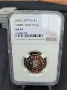 2015 12 sided £1 One Pound Trial Coin piece NGC Certified ms64 (top pop) - Picture 1 of 10