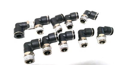 Push To Connect Male Elbow 3/8" x 3/8" MNPT Poly - Lot of 10     747I2 - Image 1 of 3