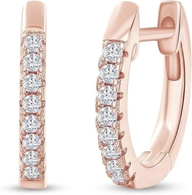 1/6ct 1.3MM Moissanite Tiny Cartilage Huggie Hoop Earring In 18K Gold Plated - Image 1 of 4