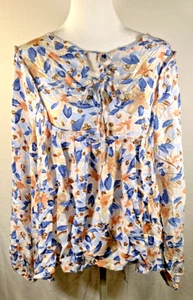 Damen Bluse Blumen M Langarm - Bild 1 von 5