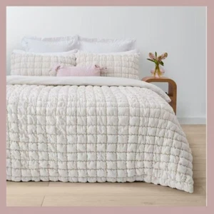 Marshmallow Quilt Cover Set - Queen Bed - White - Picture 1 of 5