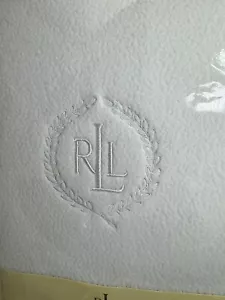 Lauren Ralph Lauren LRL Crest Fleece Blanket Logo White 90”x90” New - Picture 1 of 16