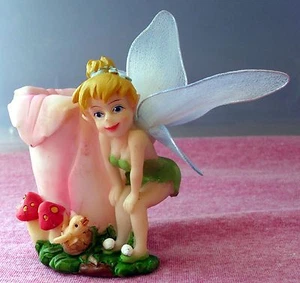 DISNEY TINKERBELL MINI POLYSTONE FIGURINE WITH TINY VASE - NWT - ONLY ONES! - Picture 1 of 4