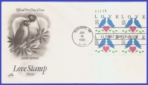 USA3 #2440 U/A ARTCRAFT FDC PB4 Love Birds - Bild 1 von 1