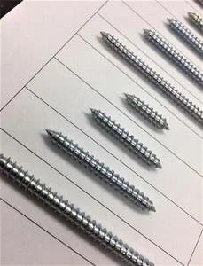 PACK OF 1, WOOD TO WOOD DOWEL SCREWS DOUBLE ENDED SCREWS 1 1/2" (38mm) x 8g - Picture 1 of 7