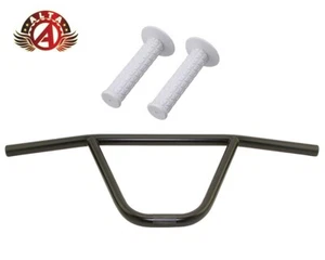 ALTA CW PRO Old School Classic Black Handlebar W/ TRIANGLE BMX Style GRIPS. - Picture 1 of 11