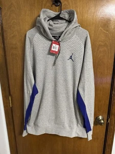 NUEVO CON ETIQUETAS Hombres Air Jordan Gris Blanco Lunares Sudadera con Capucha Sudadera 845391-063 Y2K Talla XXL - Imagen 1 de 10