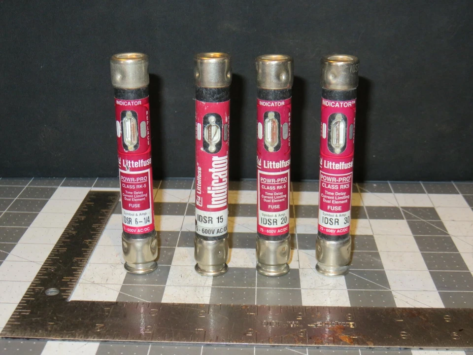 Littelfuse Class RK5 Fuse IDSR Series 6-1/4A -450 Amp 75-600V AC/DC Nos & Used